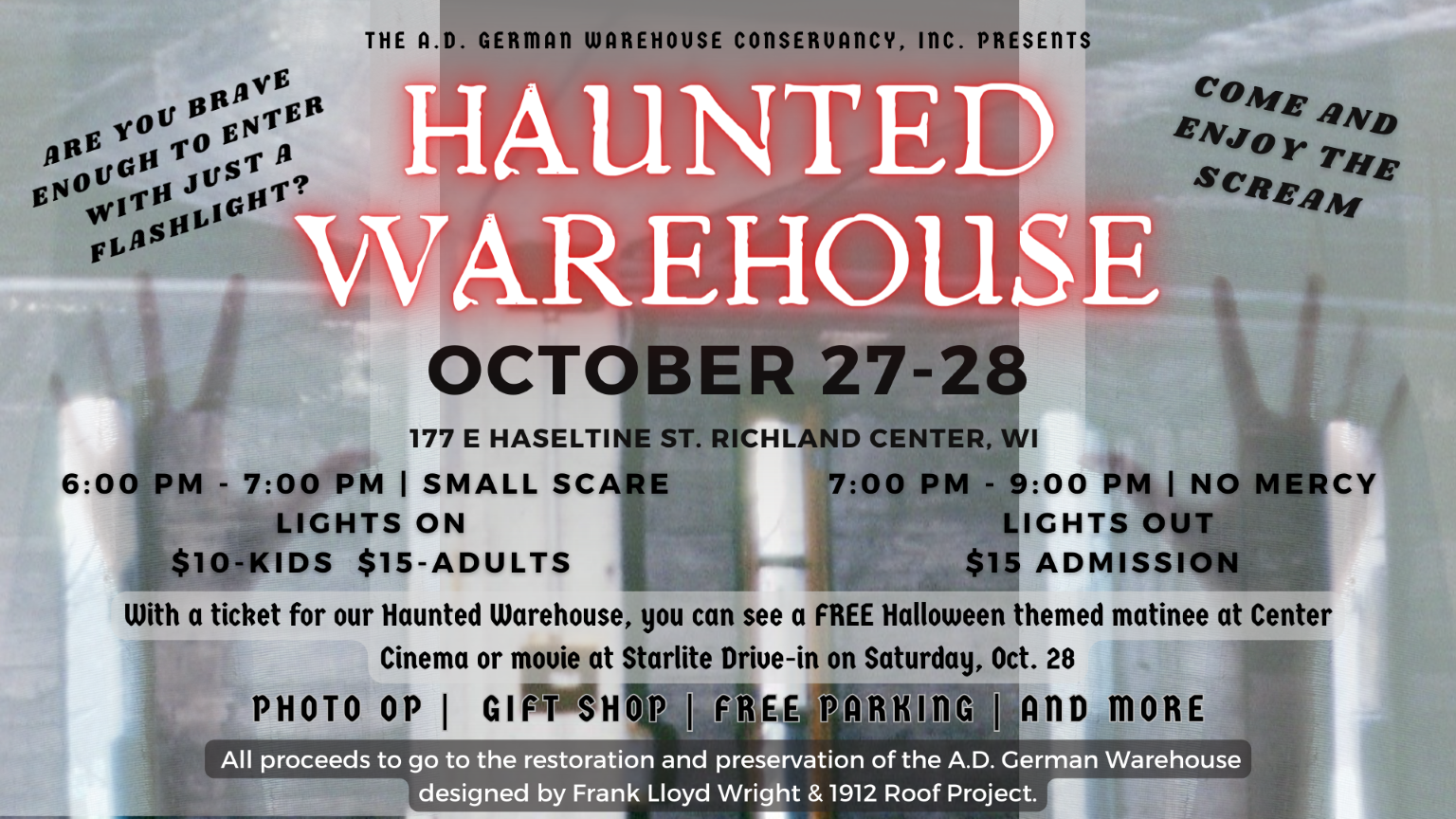 Haunted Warehouse at the AD German Warehouse Richland Center Wisconsin