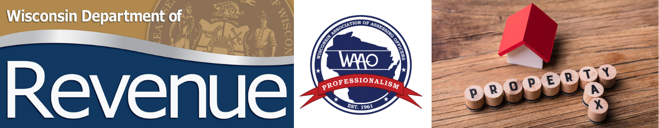 Symbols and logos for WI Dept of Revenue, WI Assoc of Assessing Officers