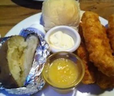 Fish and baked potato