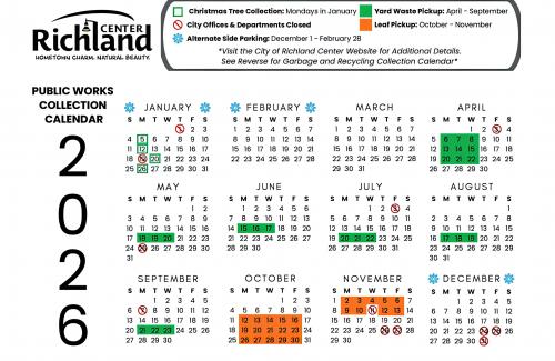 2026 Public Works Collection Calendar 2026 Public Works Collection Calendar