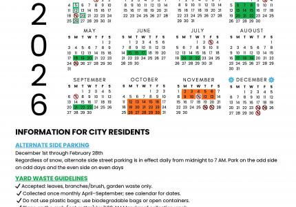 2026 Public Works Collection Calendar