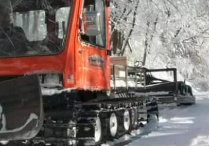 Snowmobile in snow