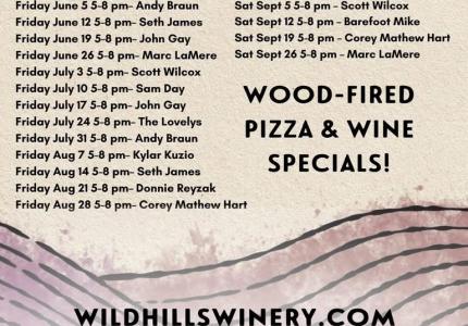 List of bands appearing at Wild Hills Winery