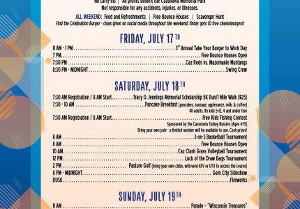 Full schedule listing