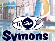 Image of the indoor pool with Symons logo 