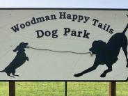 Woodman “Happy Tails” Dog Park sign