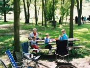 Family at picnic table