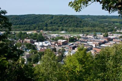 View of town from above