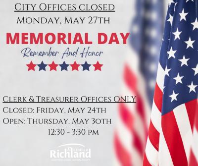 Image of Flag with Dates of Office Closures