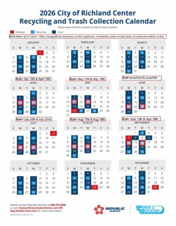 2026 Republic Services Collection Calendar 2026 Republic Services Collection Calendar