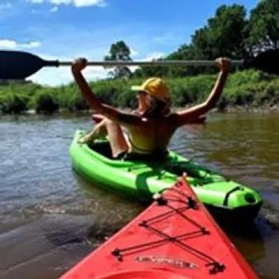 Kayakers on Pine River