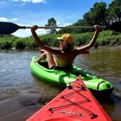 Kayakers on Pine River