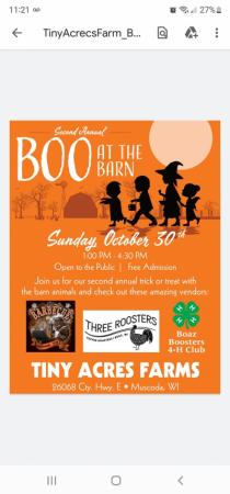 2nd Annual Boo at the Barn flyer