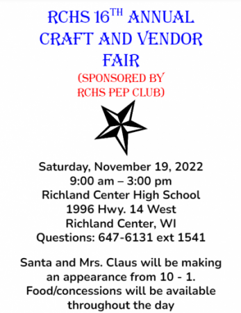 Richland Center High School Craft and Vendor Fair