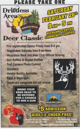 Pre-registration opens on Friday, 5-9pm, Saturday registration is again open 9:00am to noon.  Wisconsin buck and bear club scori