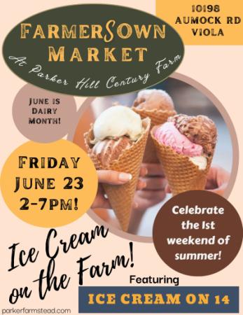 Farmersown market poster for ice cream