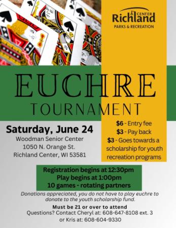 Euchre poster with basic details