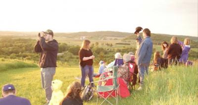 Visitors observing the summer solstice at Frank’s hill