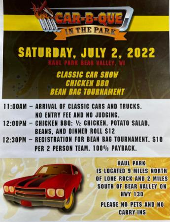 Car-b-Que full schedule details.
