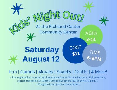 kids night out poster with games