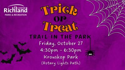 Trick or treat in the park poster