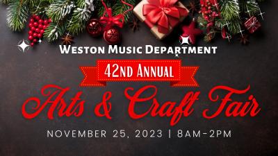 Weston Music Dept arts and crafts sale poster