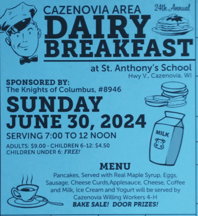 Cazenovia Dairy Breakfast poster