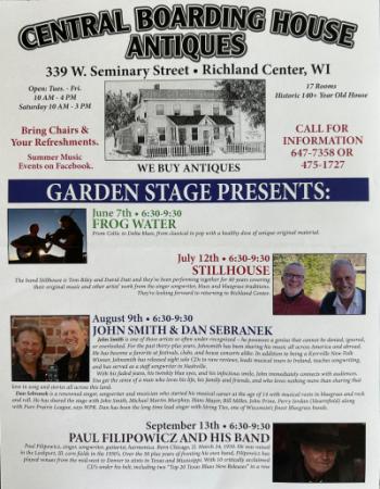 Central Boarding House Music Schedule