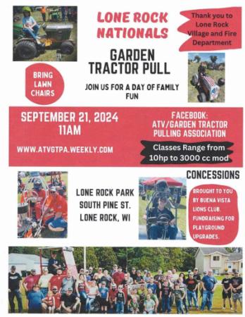 Lone ROck Garden Tractor Pull poster