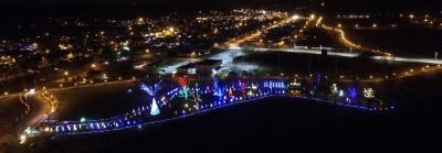 Drone image of Rotary Lights in the Park
