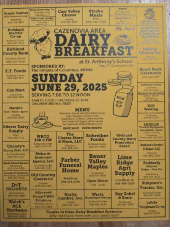 caz dairy breakfast poster