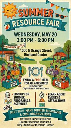 summer resource fair poster with basic information