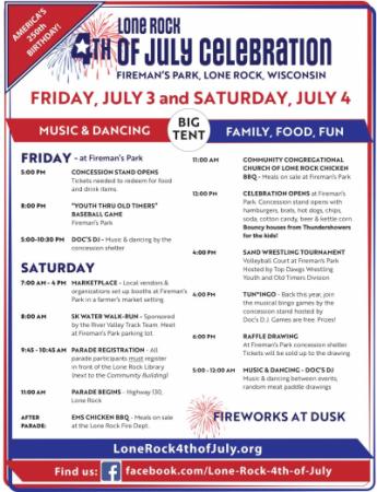 Lone Rock 4th schedule