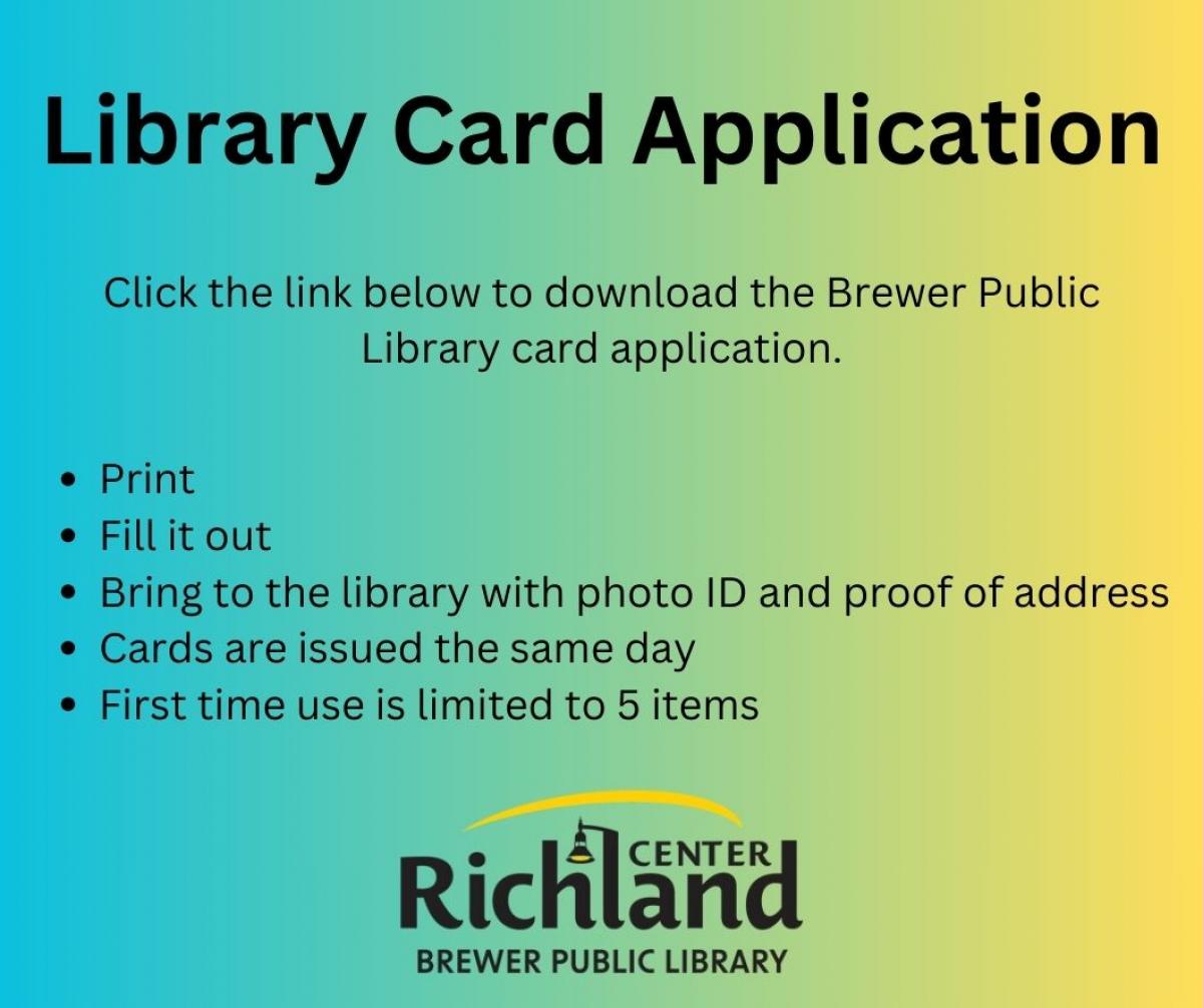 Library card application instructions