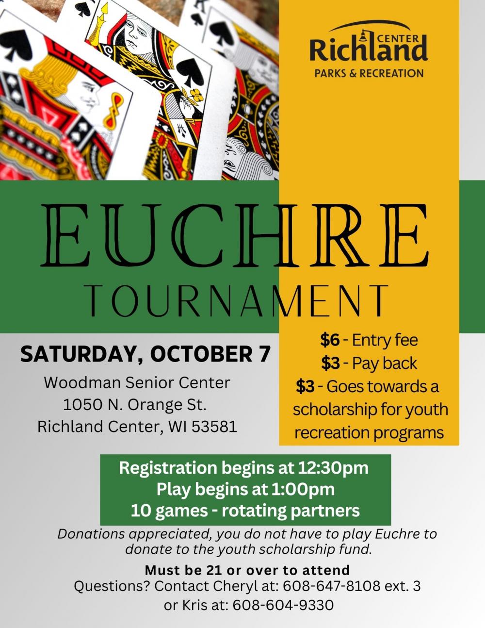 Euchre Tournament Richland Center Wisconsin